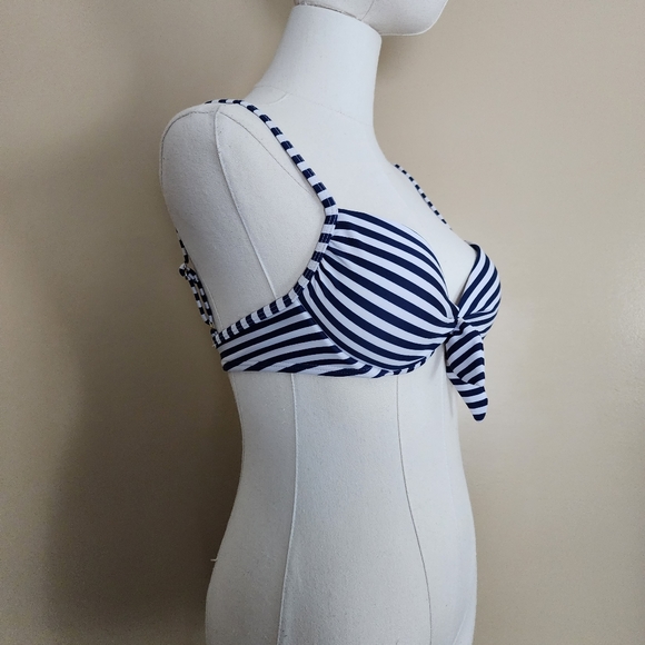 Blue/White Striped Swimsuit Top, Women's Small - Picture 3 of 13